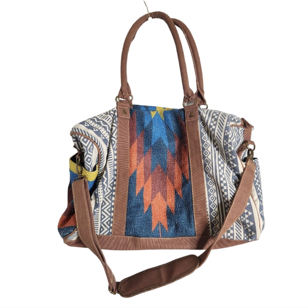 Tigerbear republik overnight weekend duffle gym bag Aztec print